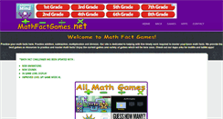 Desktop Screenshot of mathfactgames.net